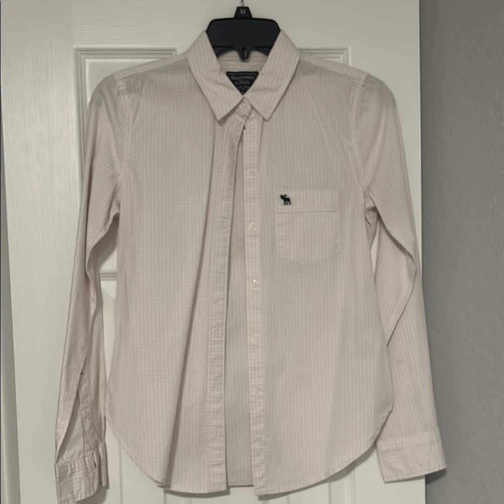 Abercrombie & Fitch White Casual Button Down Shirt